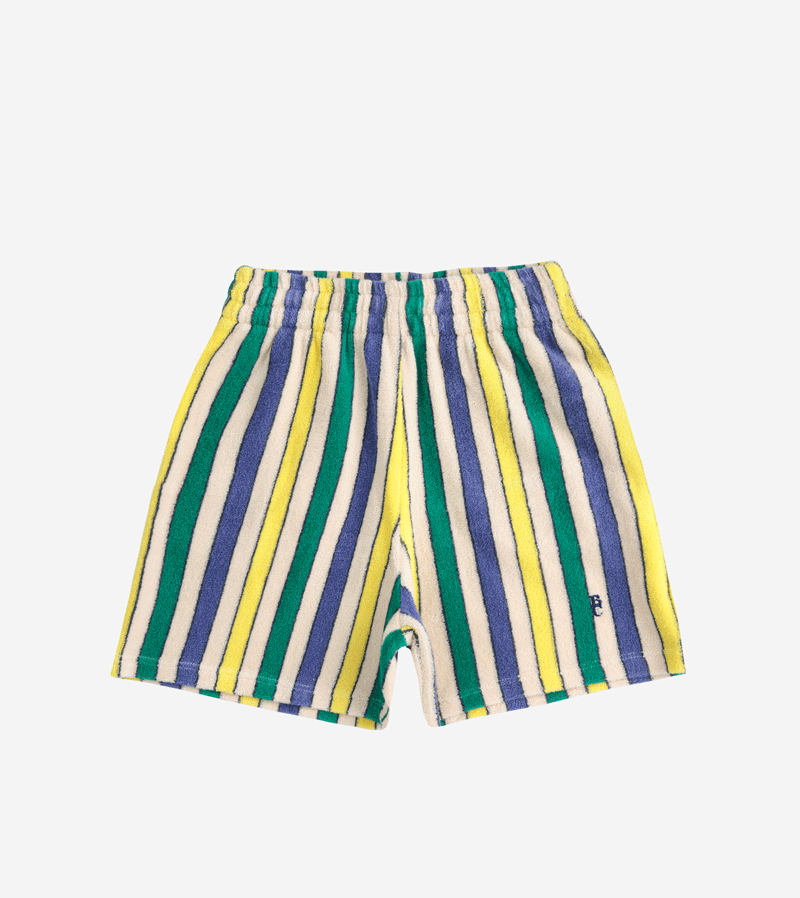 Bobo Choses Women's Multicolor Striped Terry Cloth Bermuda Shorts | Comfortable Casual Wear for Summer, Beach & Lounge