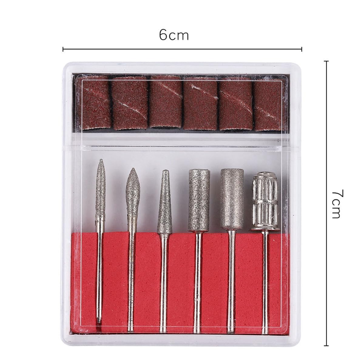 Professional 6Pc Nail Drill Bit Set for Acrylic Nails, Manicure & Pedicure - Includes Crystal Nail Files, Sanding Bands & Drill Bits - Perfect for Nail Salons, Home Use & DIY Beauty Care