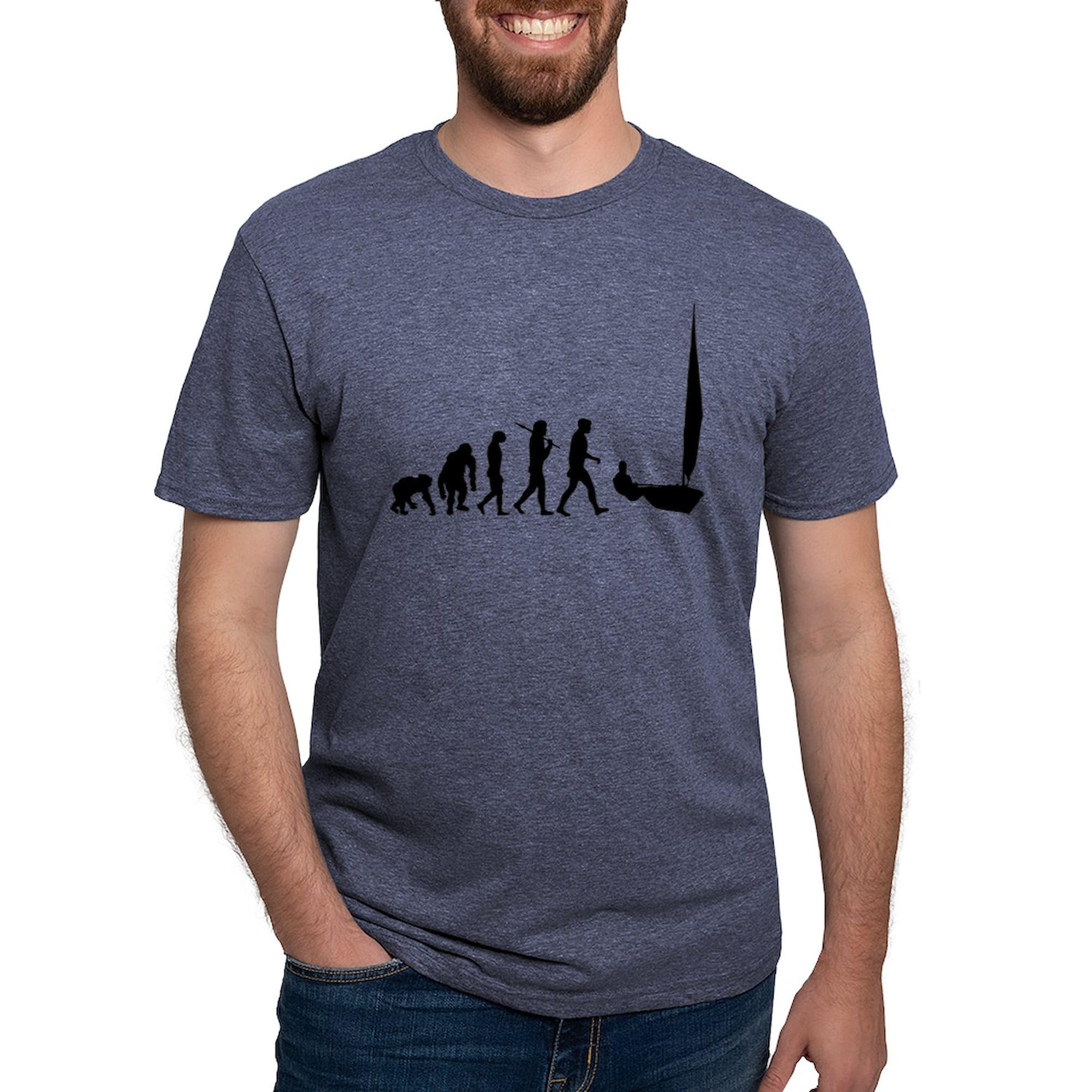 Sailing Evolution Men's Tri-Blend T-Shirt - Soft Premium Cotton Blend Tee for Casual Wear & Outdoor Activities
