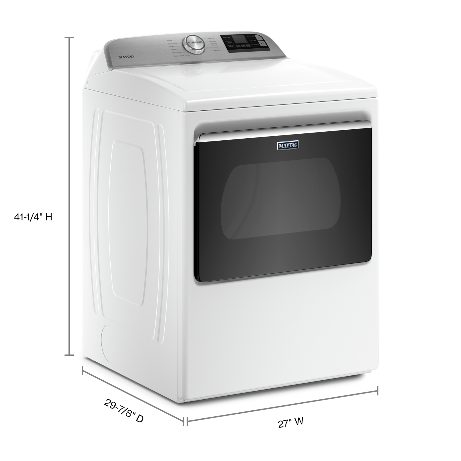 Maytag YMED6230HW 7.4 Cu.Ft. Smart Electric Dryer in White - Energy Efficient Laundry Appliance for Home & Apartment Use