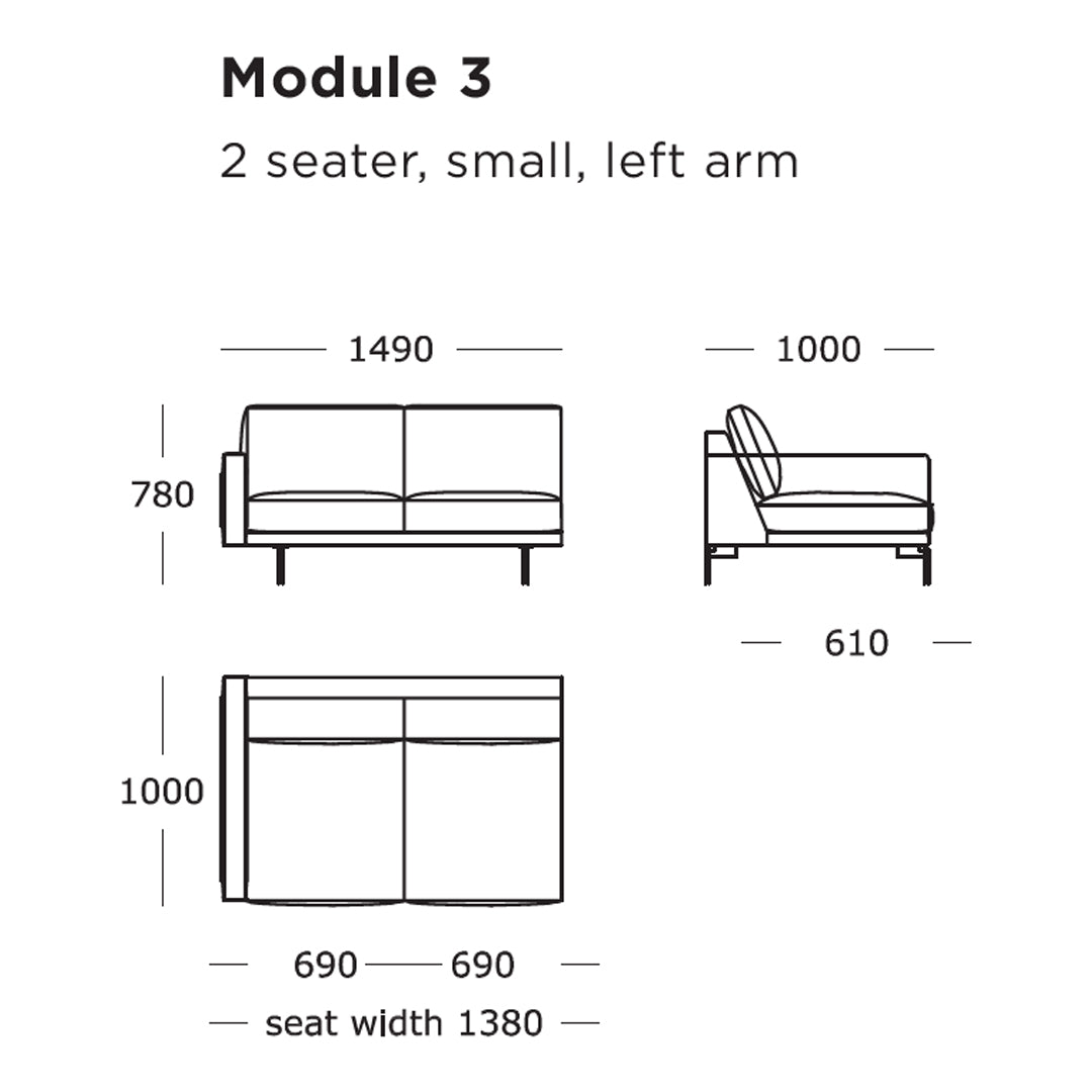 Modular Sofa Set - Edge V1 with 8 Configurable Sections for Modern Living Room & Office Spaces