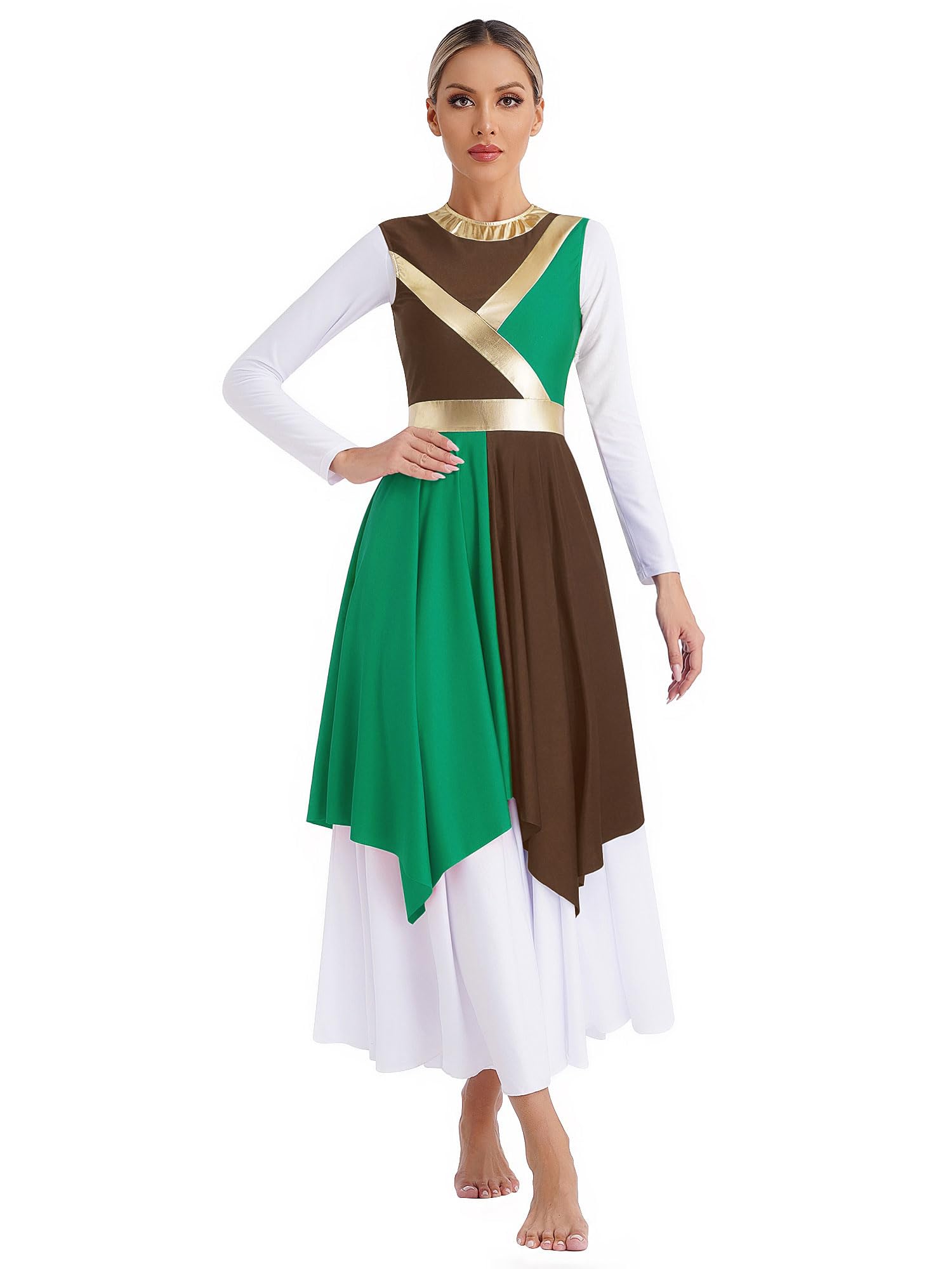 SEO-Optimized Women's Liturgical Sleeveless Praise Dance Tunic with Cut Out Lyrical Worship Overlay for Church Performances and Worship Events
