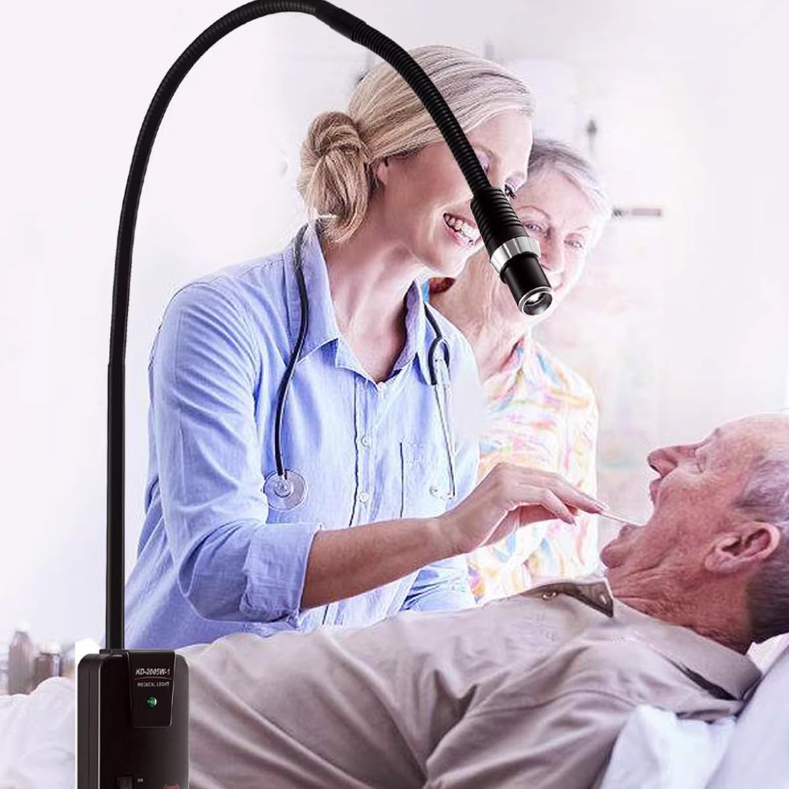 Adjustable LED Medical Exam Light with Desk Clamp - Flexible Gooseneck Design for Gynecology, Stomatology & Outpatient Use - Perfect for Dental, ENT, and Clinical Examination Rooms