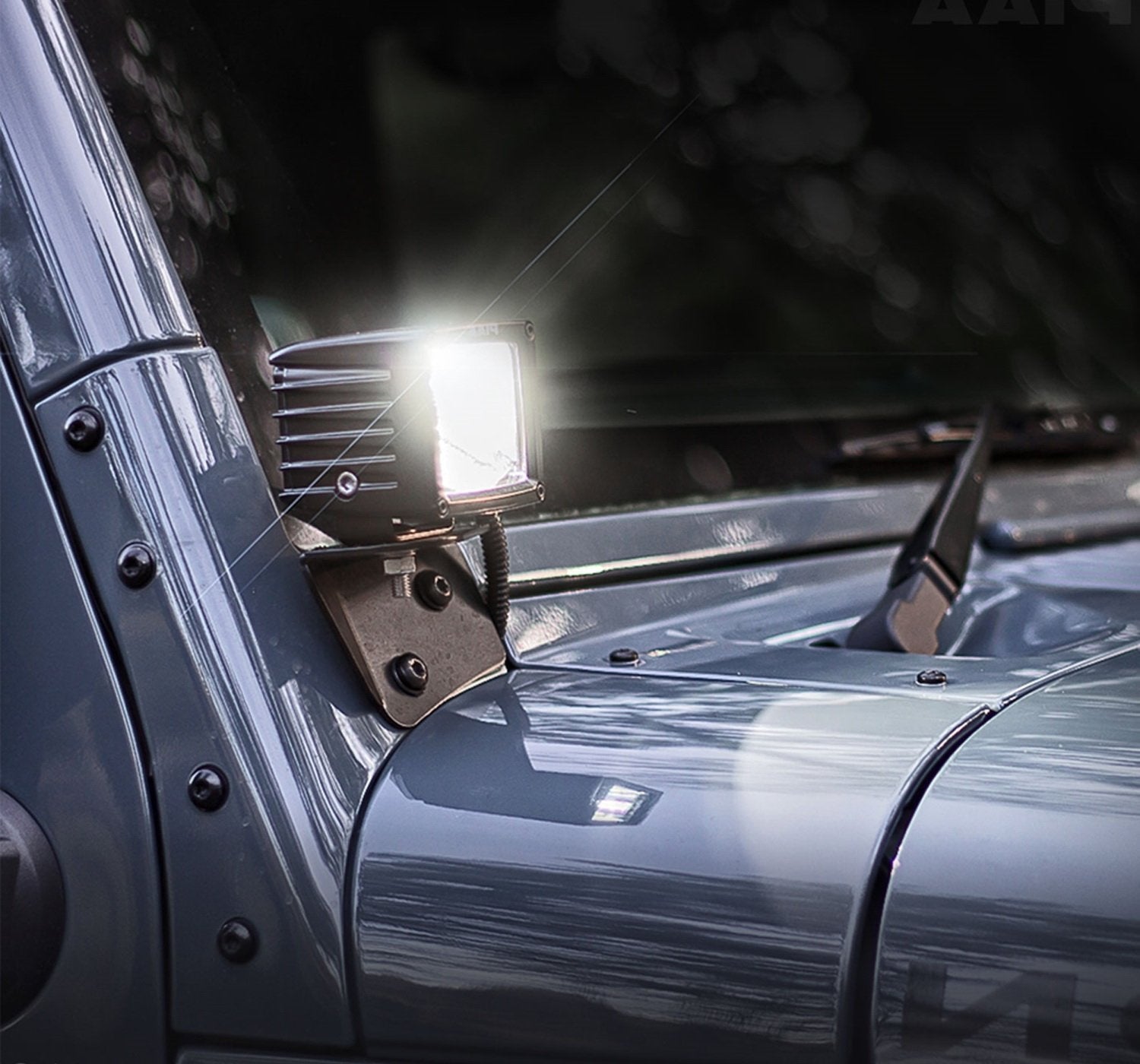 48W LED Driving Pod Lights with A Pillar Bracket & Wiring Kit - Waterproof Off-Road Lights for Jeep Wrangler TJ JK - Perfect for Night Driving, Trail Adventures & Off-Roading