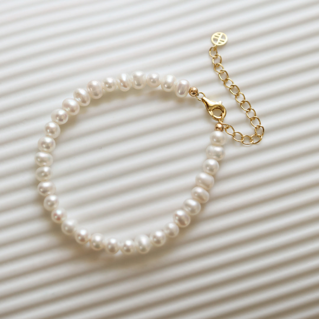 4mm Capri Pearl Bracelet for Women - Elegant & Dainty Jewelry Gift for Wedding, Party & Everyday Wear