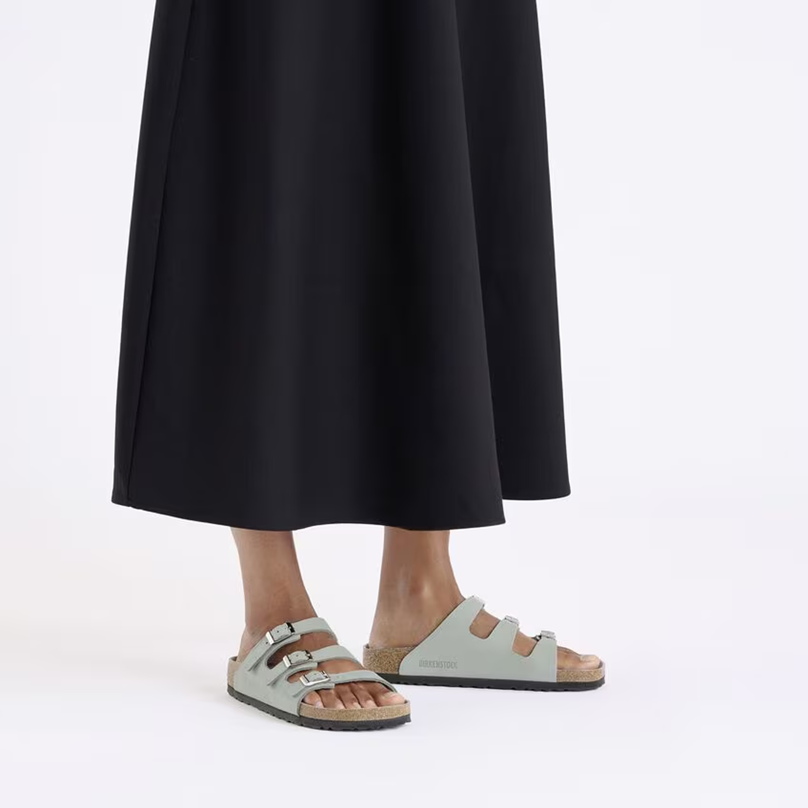 Birkenstock Florida Hex Slide Sandal (Women)   Pure Sage Nubuck