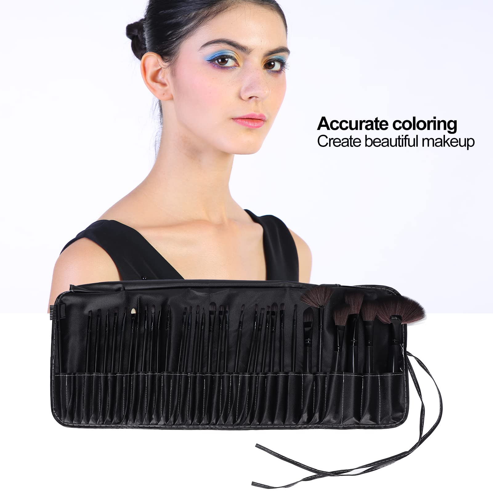 32-Piece Delicate Eyeshadow & Powder Brush Set - Soft Fluffy Bristles, Strong Grip Handle for Makeup Beginners - Perfect for Travel, Everyday Makeup & Professional Looks