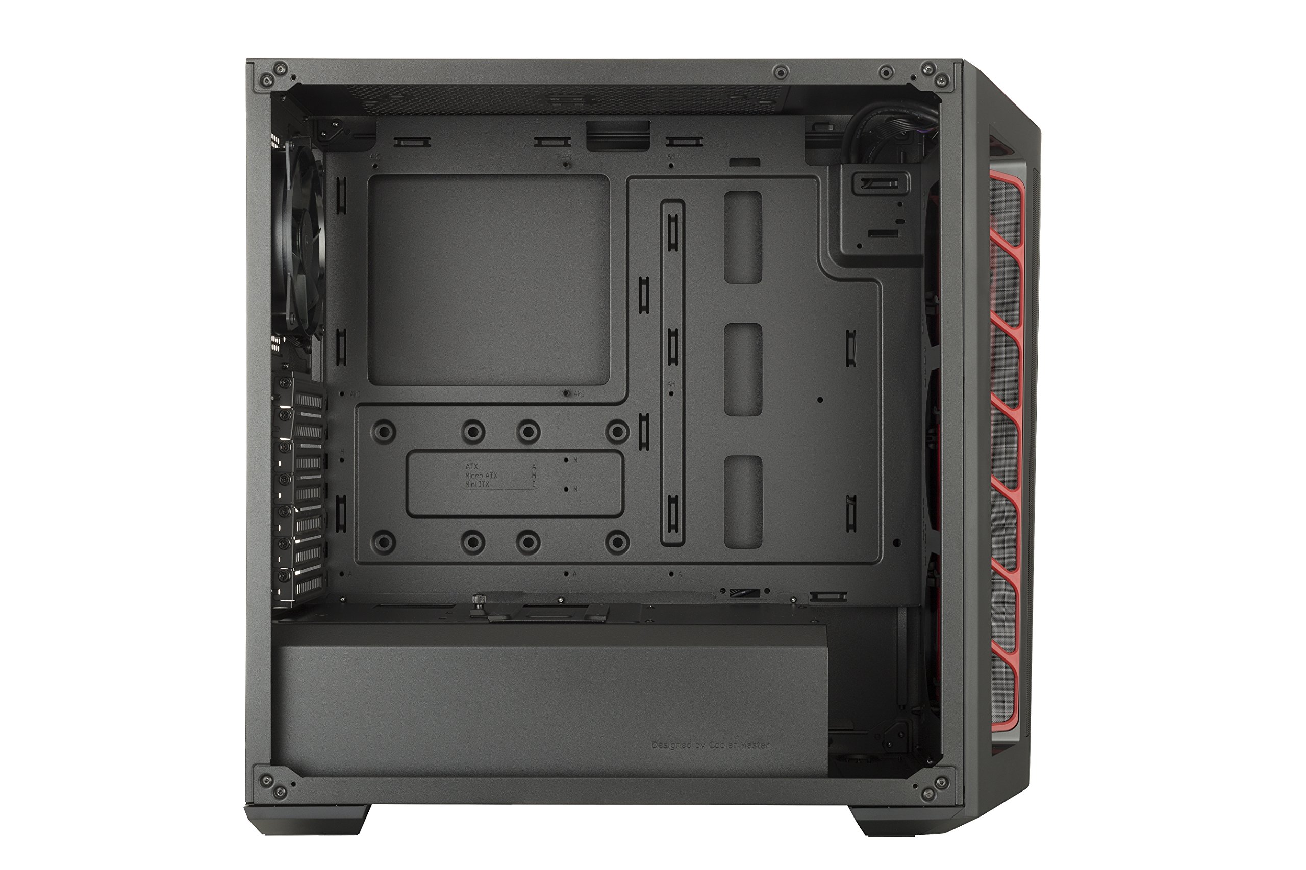 Cooler Master MasterBox MB511 - High Airflow ATX Mid-Tower PC Gaming Case with Mesh Front Panel, RGB Lighting, Tempered Glass Side Panel & Customizable Cooling Options (Red Accent) - Perfect for Gaming Rigs & Workstation Builds