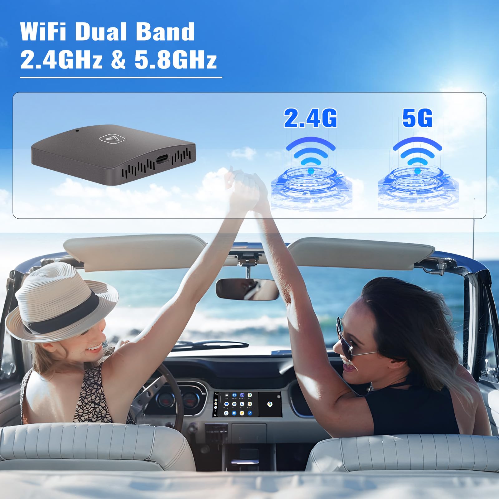 Wireless Android Auto Car Adapter - Plug & Play for OEM Factory Radios | Fast & Stable Connection | Perfect for Commuting, Road Trips & Hands-Free Driving
