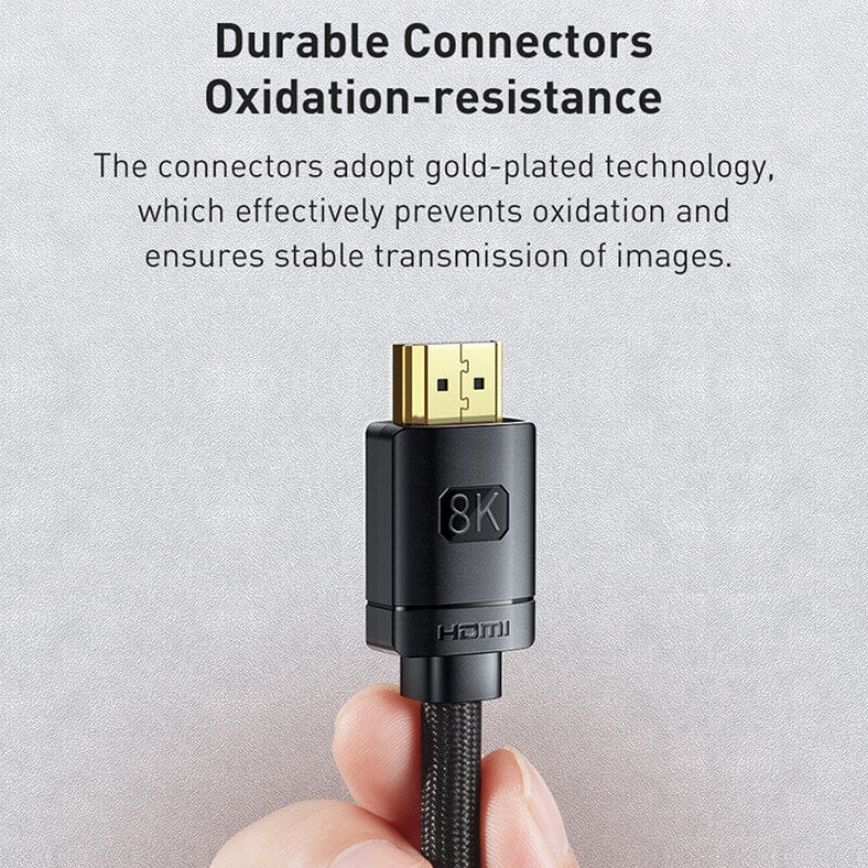 Baseus 8K HDMI Cable 2.1 Version 48Gbps Ultra High Speed 2M/6.6ft - Supports 8K@60Hz 4K@120Hz HDR eARC - Perfect for Gaming Consoles, Home Theater, 4K/8K TVs, and Projectors