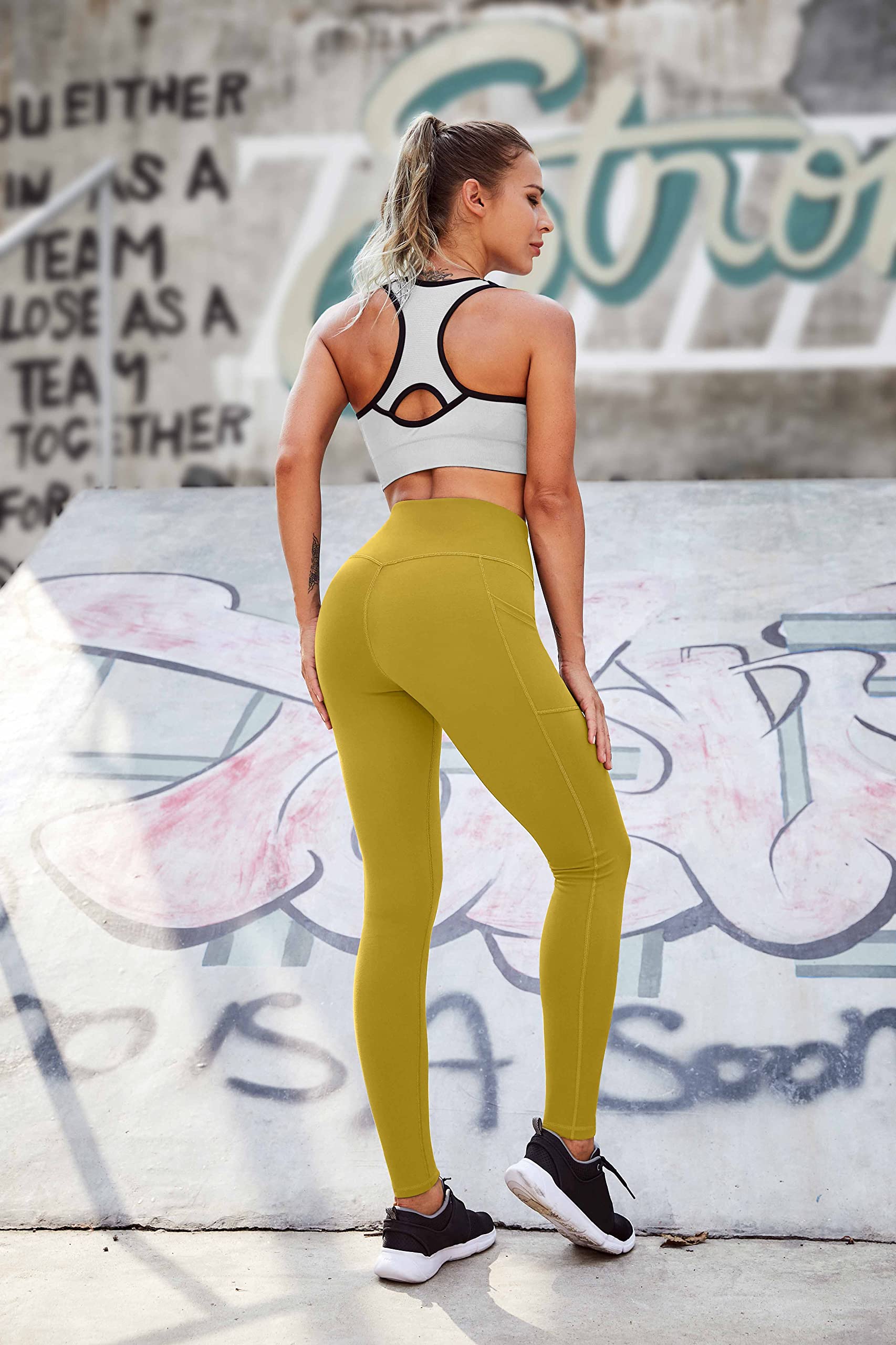 Heathyoga Women's High Waist Yoga Pants with Pockets - Tummy Control Workout Leggings for Running, Gym & Lounge | Moisture-Wicking & Comfortable Athletic Wear