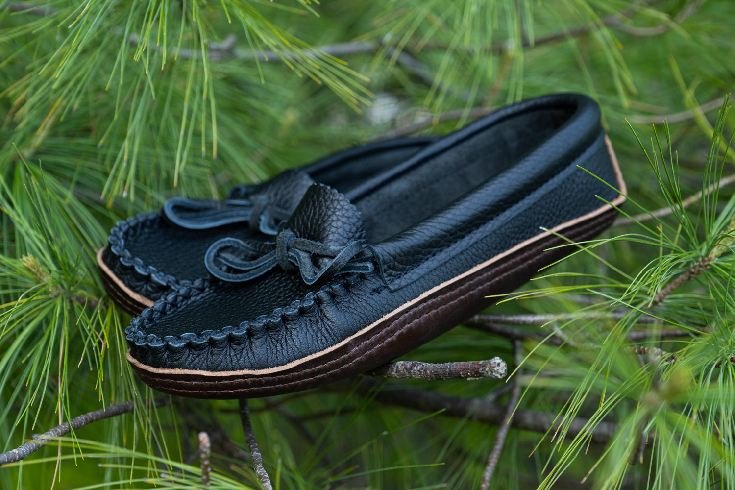 Women's Genuine Moose Hide Earthing Moccasins - Soft Leather Indoor/Outdoor Slippers for Grounding & Relaxation at Home, Yoga, or Meditation