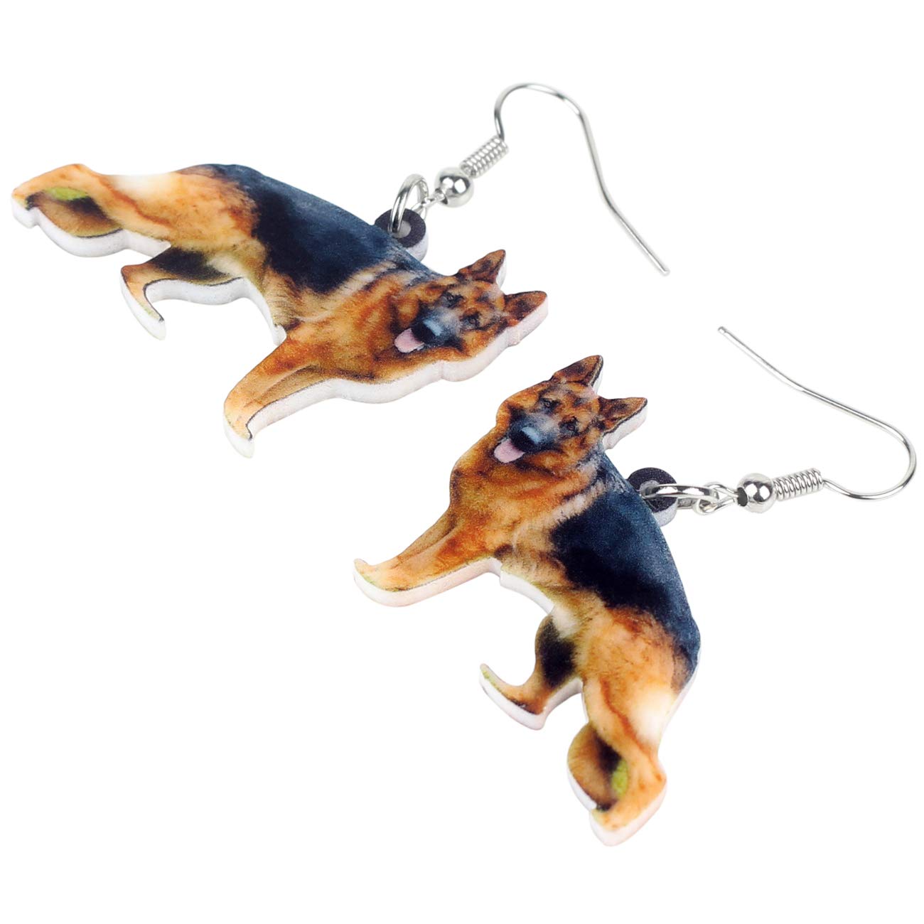 German Shepherd Dog Earrings - Acrylic Pet Jewelry for Women, Party & Birthday Gifts
