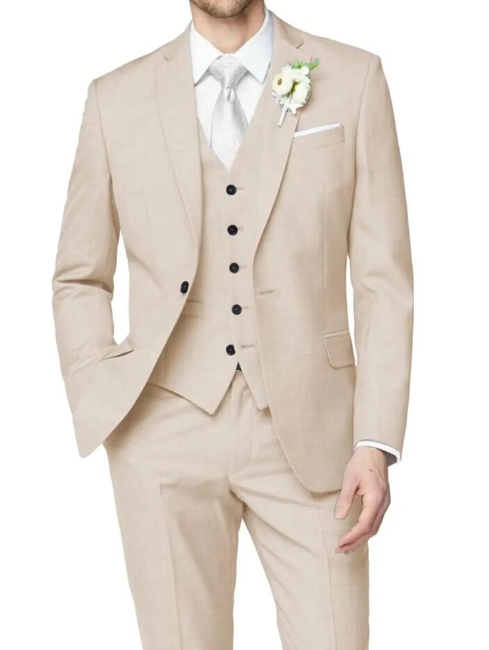 Blue Men's 3-Piece Slim Fit Suit - Wedding, Groomsmen, Prom & Business Formal Attire | Premium Tailored Fit for Special Occasions & Professional Events (Style CS720)