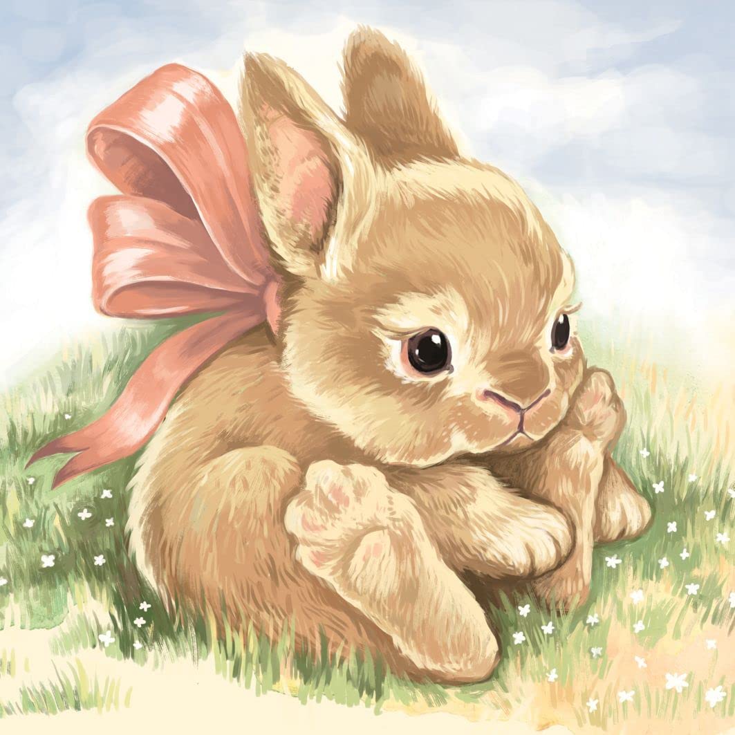 5D DIY Diamond Painting Kit for Adults - Easter Rabbit Round Full Drill Art Craft (13.8×13.8 in) - Wall Decor, Home Decoration, Gift Idea for Easter & Relaxation Therapy