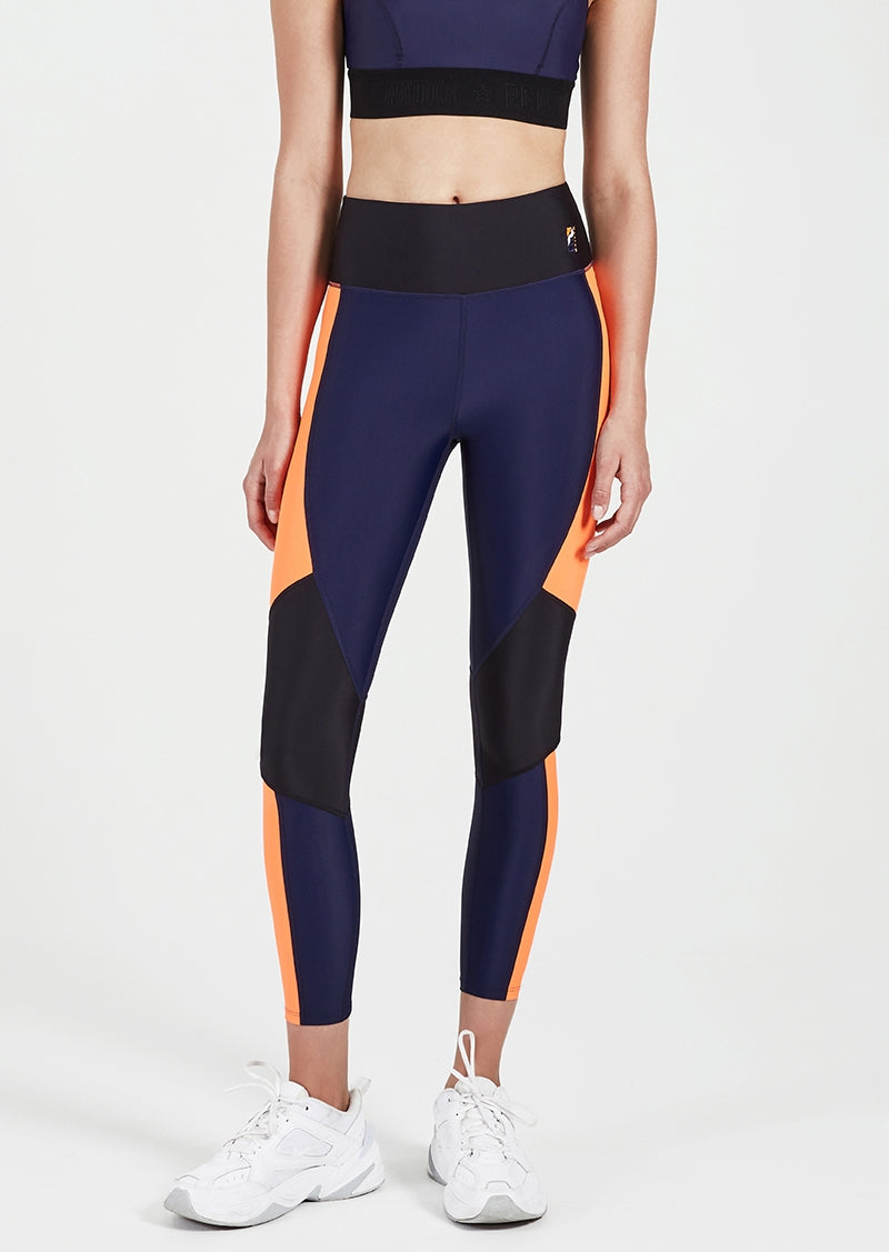 Demitrias High Waist Yoga Leggings for Women - Navy Blue - Tummy Control Workout Pants for Running, Gym & Lounge