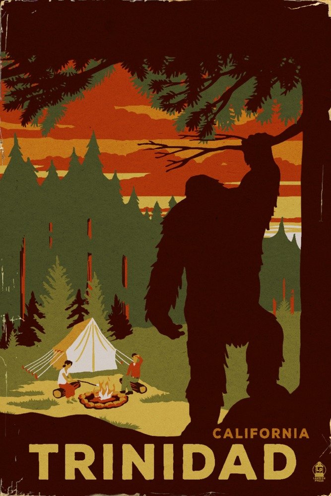 Lantern Press Trinidad California Bigfoot Wall Art - 16x24 Wrapped Canvas Print for Home & Office Decor - Perfect for Living Room, Bedroom or Gift