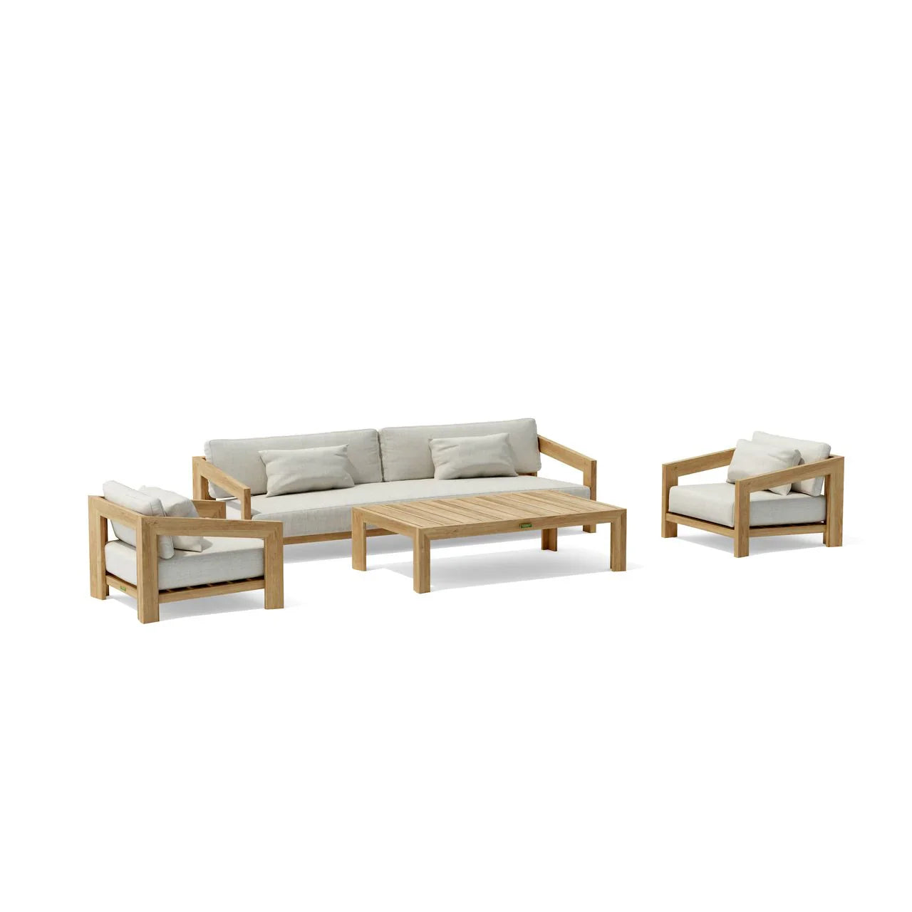 Anderson Teak Smyrna 5-Piece Deep Seating Patio Set with Cushions - Outdoor Furniture for Garden, Poolside & Backyard Relaxation (SET 851)