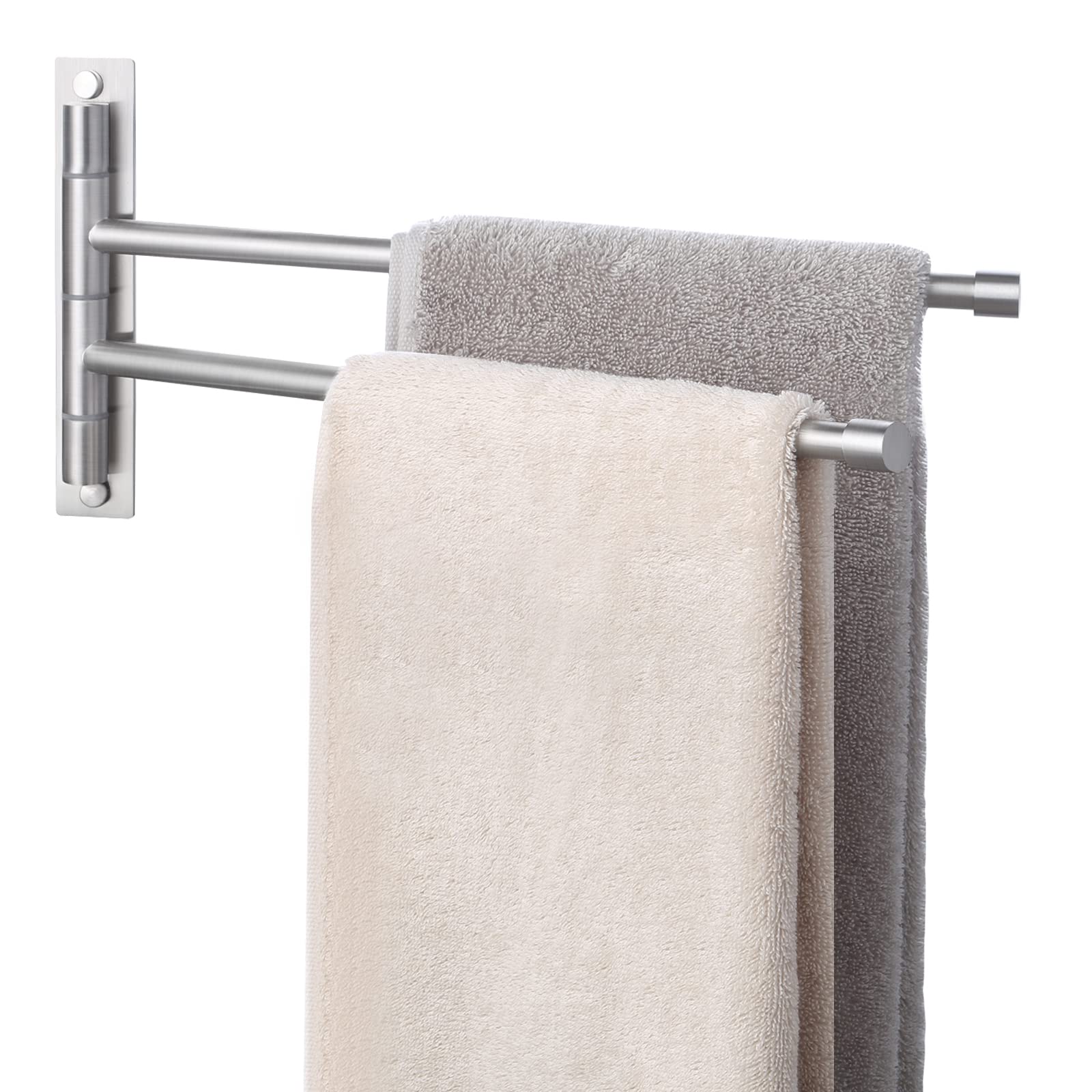 13.8 Inch Swing Mount Towel Bar - 2-Arm Stainless Steel Wall Towel Holder with Brushed Finish (A2102S2-2) | Durable SUS304 for Bathroom, Kitchen & Spa Decor