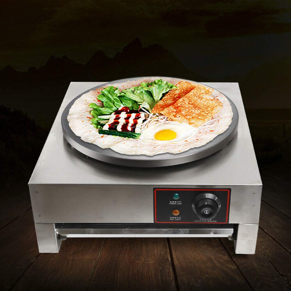 Gdrasuya10 16-Inch Commercial Electric Crepe Maker Machine - 2.8KW Nonstick Pancake Baker for Restaurants & Catering - Perfect for Breakfast Buffets, Food Trucks, and Home Cooking