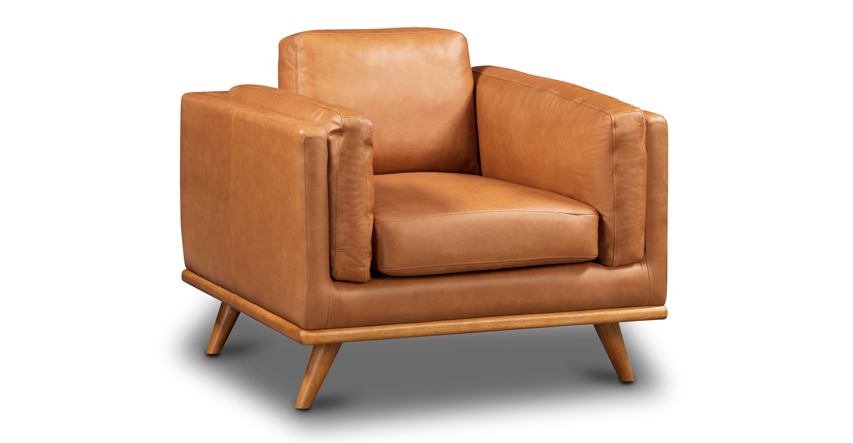 Cadiz Lounge Chair - Modern Accent Chair for Living Room, Bedroom & Office - Comfortable Upholstered Armchair with Wooden Legs - Perfect for Relaxing, Reading & Decorating