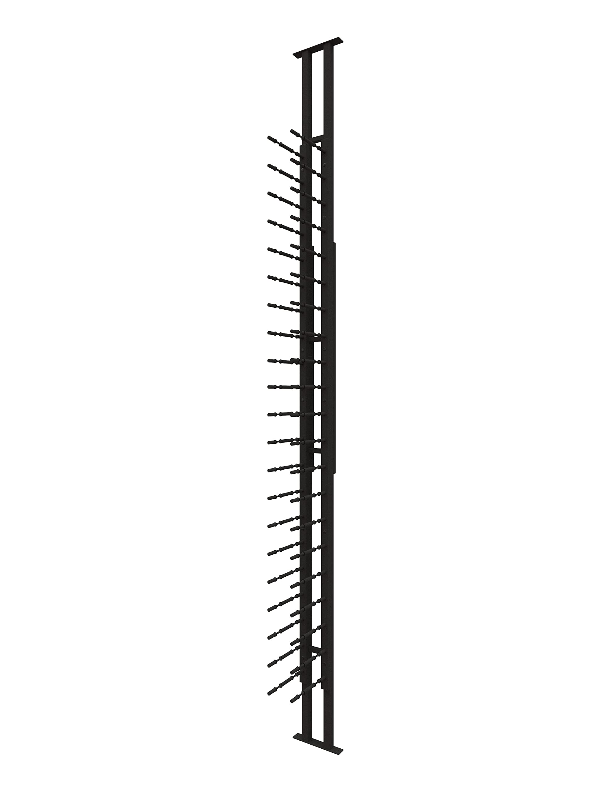Premium Floor-to-Ceiling Wine Rack - Double Deep Black Metal Wine Bottle Storage (42 Bottle Capacity) - Perfect for Home Cellar, Wine Shop Display & Restaurant Wine Storage