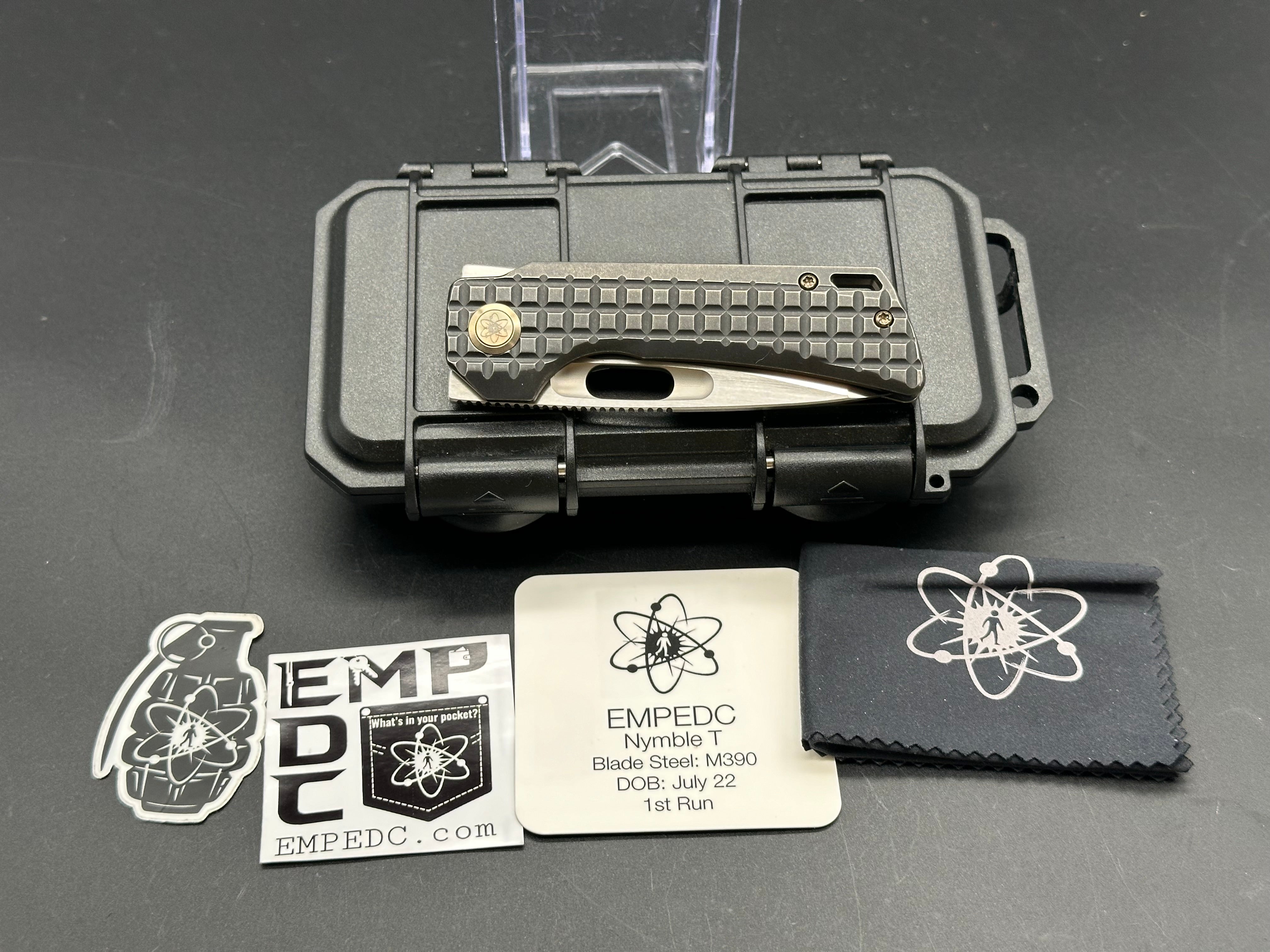 EMP EDC Nymble T 3.1 Pocket Knife - M390 Premium Steel Blade, Blackwashed Titanium Handle - Perfect for Everyday Carry, Outdoor Adventures & Tactical Use