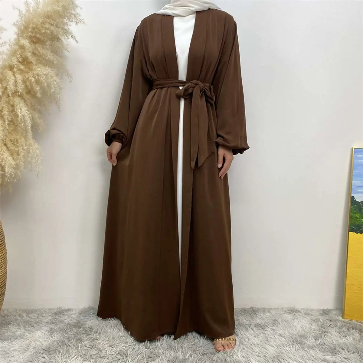 11 Color Options Kimono Cardigan with Pockets - Open Abaya Dress for Muslim Women | Modest Fashion, Prayer Wear & Everyday Comfort