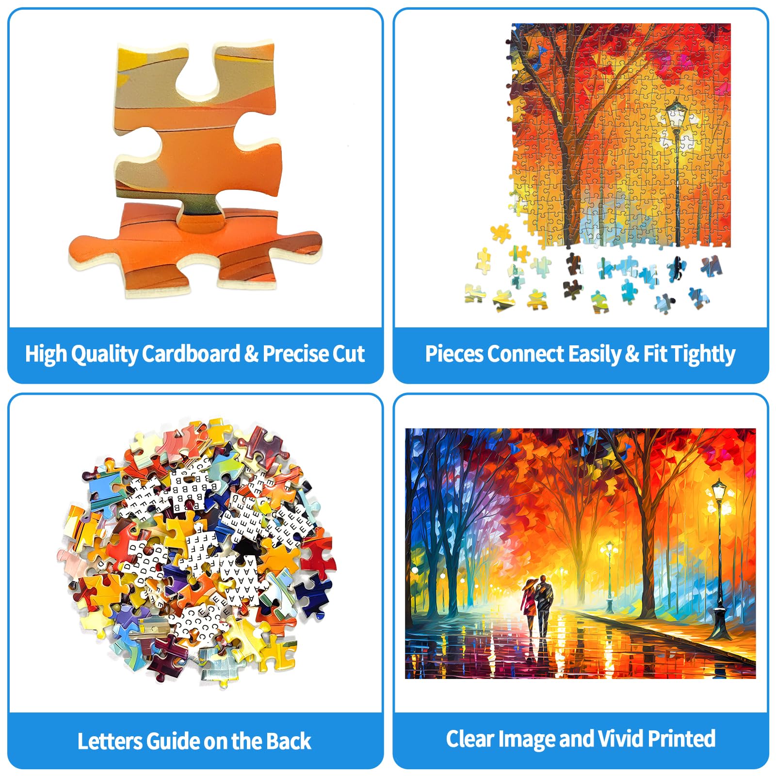 1000 Piece Jigsaw Puzzle for Adults - Evening Walk on Rainy Day Oil Painting Art Puzzle | Brain Teaser Game for Teens & Kids | Perfect for Family Game Night & Rainy Day Activities