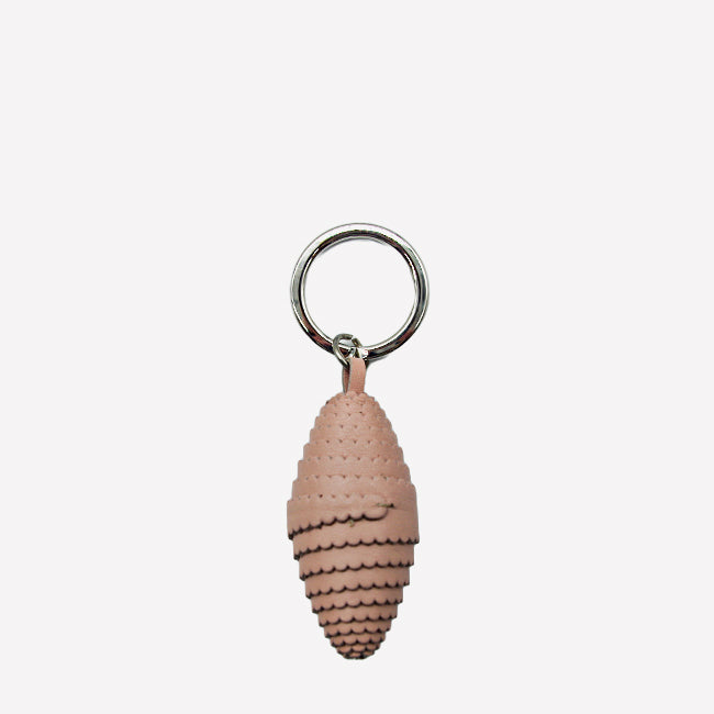 Giobagnara Pigna Keychain - Premium Nappa Leather Keyring, 7.5x3 cm (Ring Diameter 3.4 cm) - Stylish Nude Color Accessory for Keys, Gift Ideas & Everyday Carry