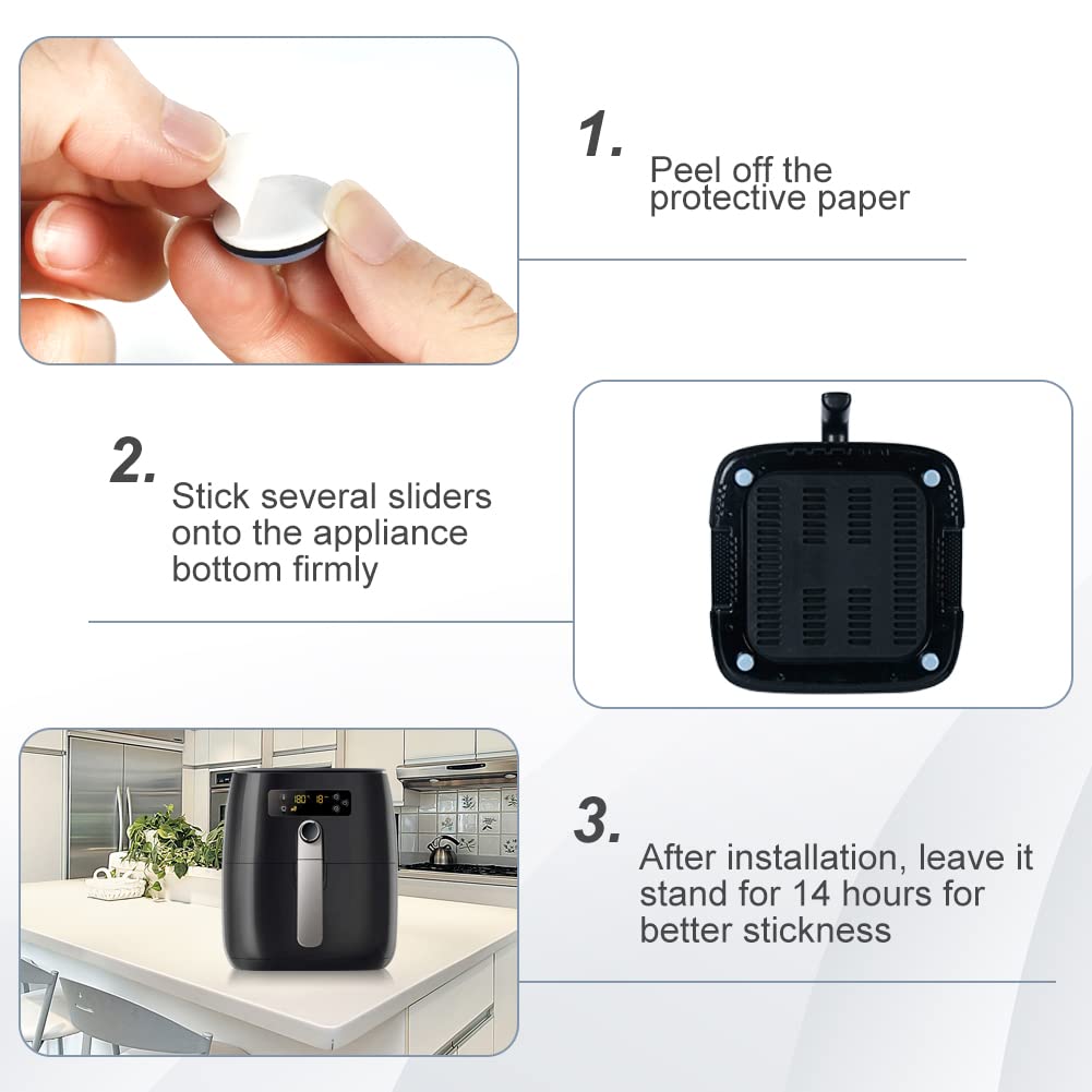 16PCS Appliance Sliders - Non-Slip Furniture Movers for Air Fryers, Bread Machines, Coffee Makers, Blenders & Kitchen Appliances | Easy Glide Pads for Smooth Movement on Countertops & Floors | Perfect for Small Spaces & Heavy Appliances