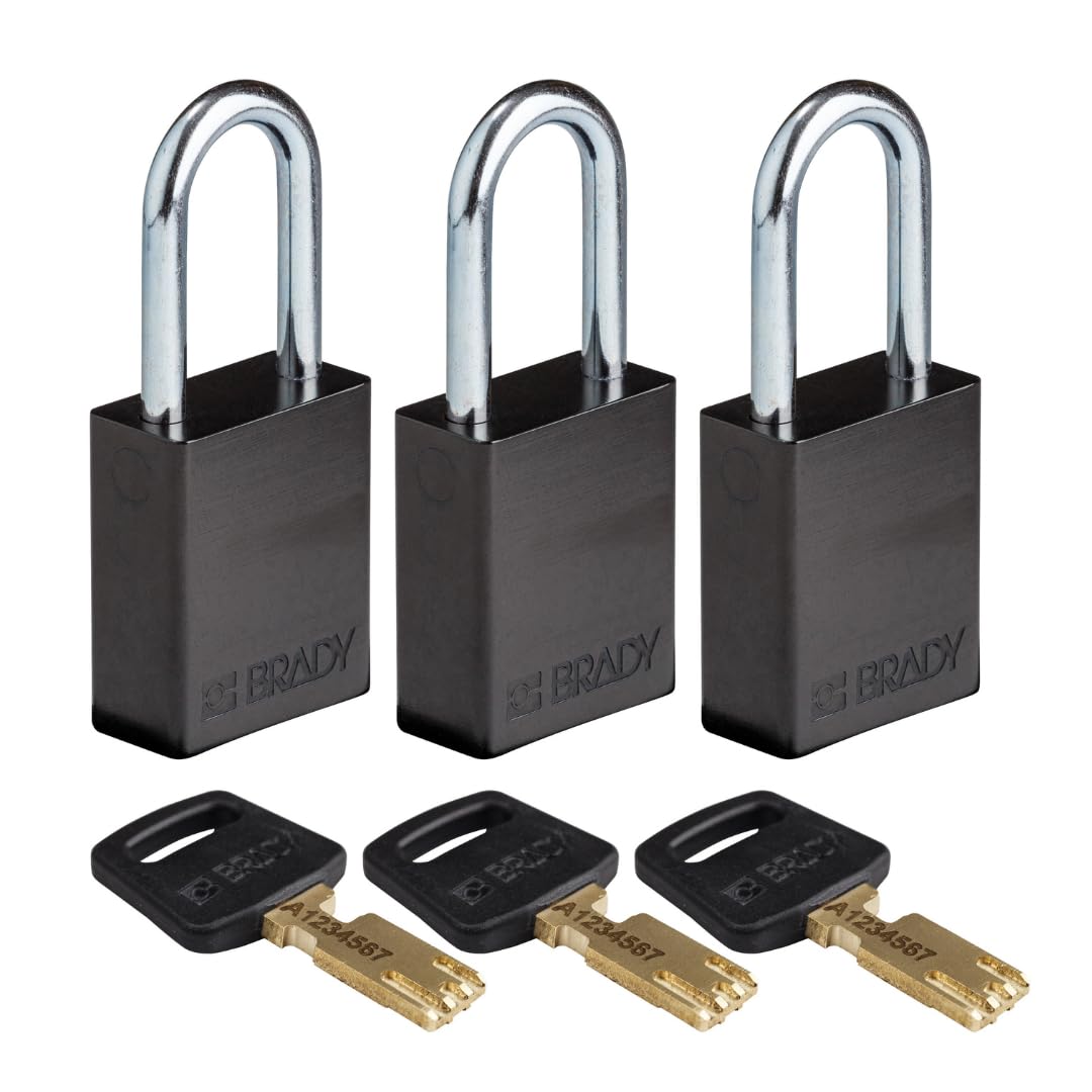 Brady SafeKey Lockout Padlock - Heavy Duty Aluminum Safety Lock with 1.5