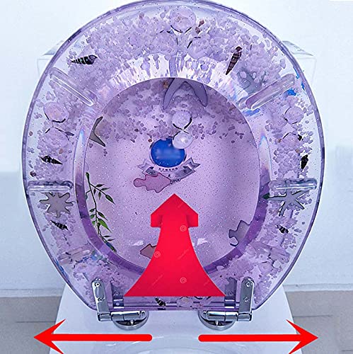 Premium Slow Close Round Purple Resin Toilet Seat - Easy Installation & Cleaning - Perfect for Modern Bathrooms, Guest Restrooms & Home Renovations