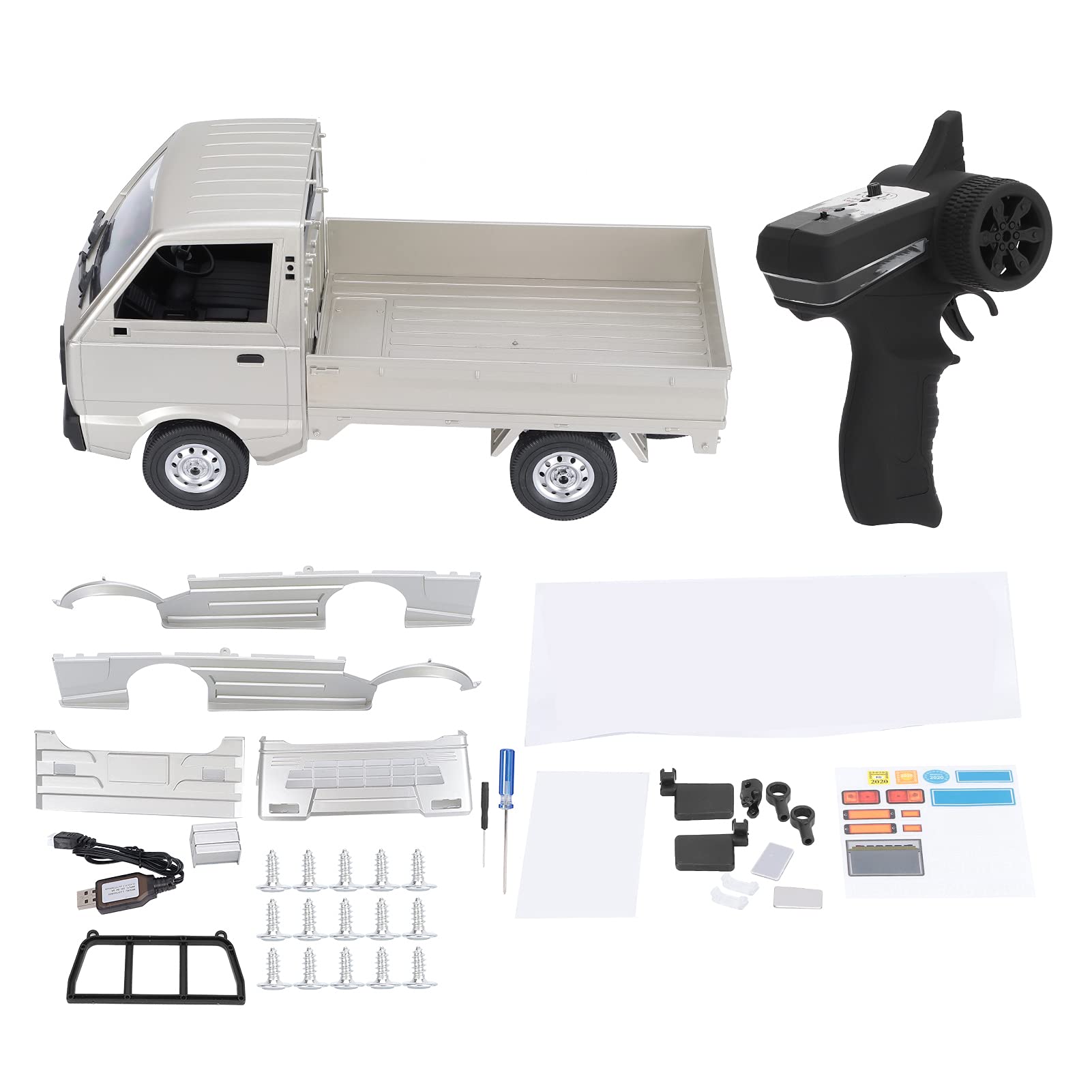 WPL D12 1/10 Scale RC Truck - Micro Remote Control Drift Car with Realistic Simulation, Stickers Included - Perfect for Kids, Boys & RC Hobbyists - Great for Indoor Racing, Backyard Play & Drifting Practice