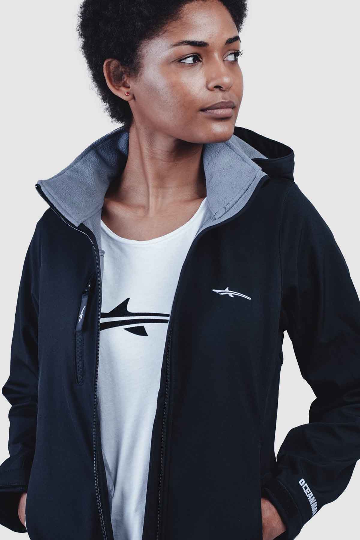 Lausanne Women's Softshell Jacket - Lightweight Waterproof Windbreaker for Outdoor Hiking, Running & Travel (Black)