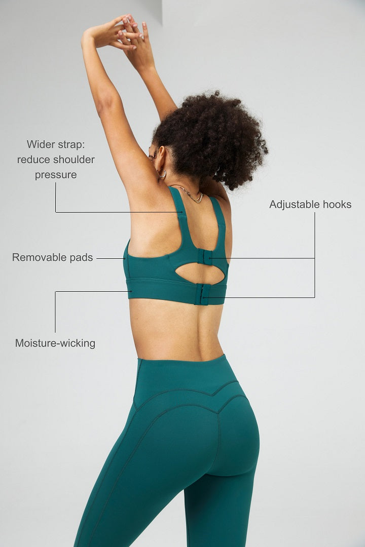 HiTense™ Adjustable Sports Bras for Women - High Support Workout Bra with Removable Pads - Perfect for Running, Yoga & Gym Training