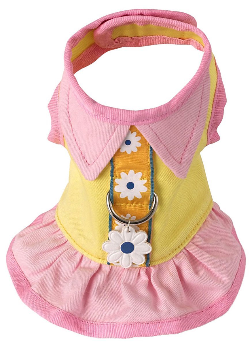 Doggles Dog Harness Dress - Yellow Small Pet Costume for Small Dogs | Halloween, Party & Photo Outfit