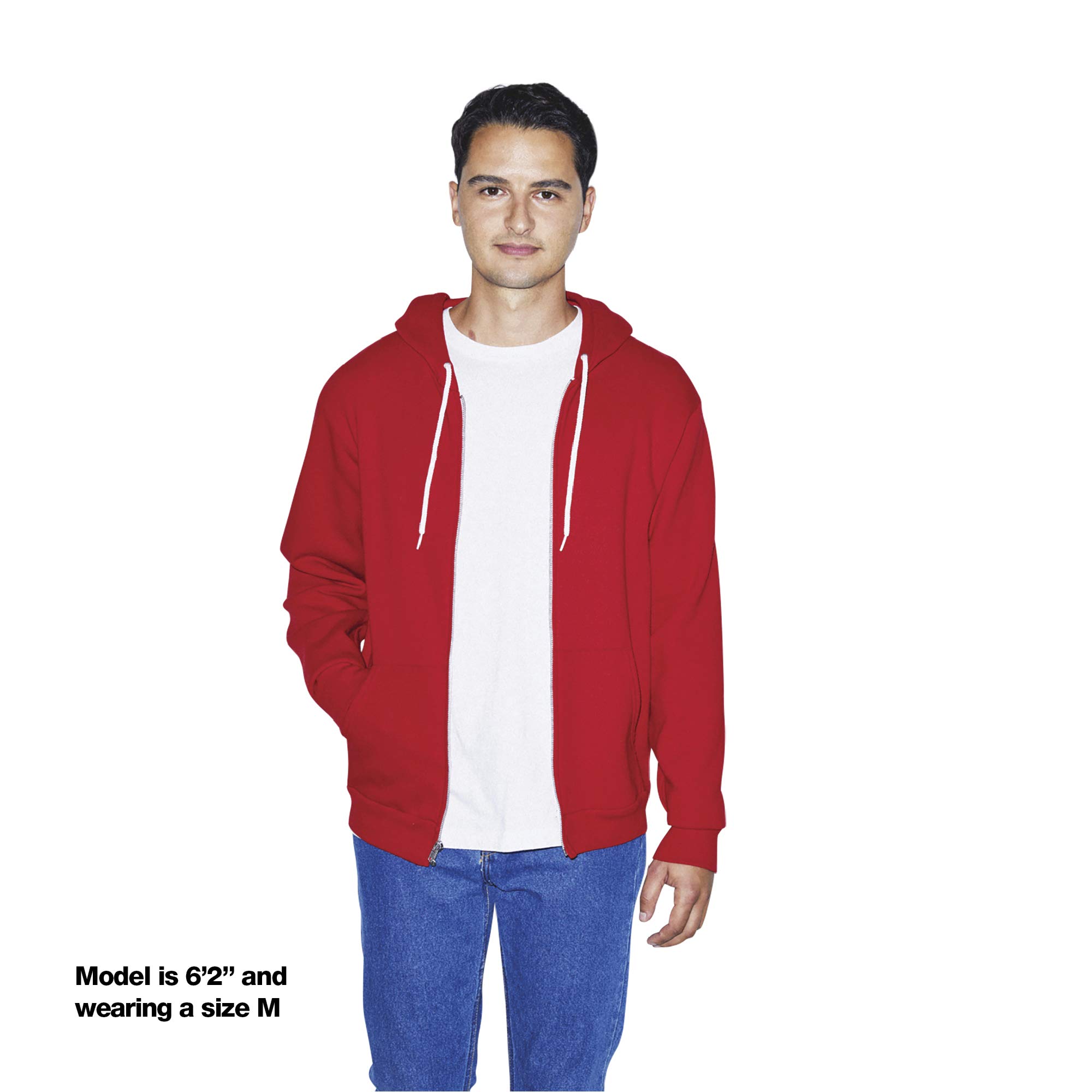 American Apparel Men's Flex Fleece Long Sleeve Zip Hoodie - Soft & Comfortable Pullover for Casual Wear, Gym, and Outdoor Activities