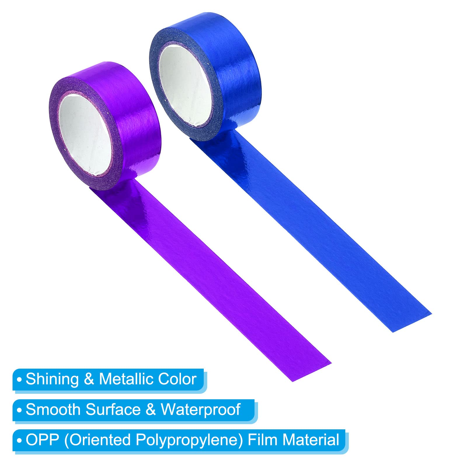 PATIKIL Metallic Washi Tape 15mm x 5m, 4 Pack - Mirror Foil Masking Stickers for DIY Crafts, Scrapbooking, Gift Wrapping & Wedding Decorations (Dark Blue & Purple) - Perfect for Journals, Planners, Home Decor & Party Supplies