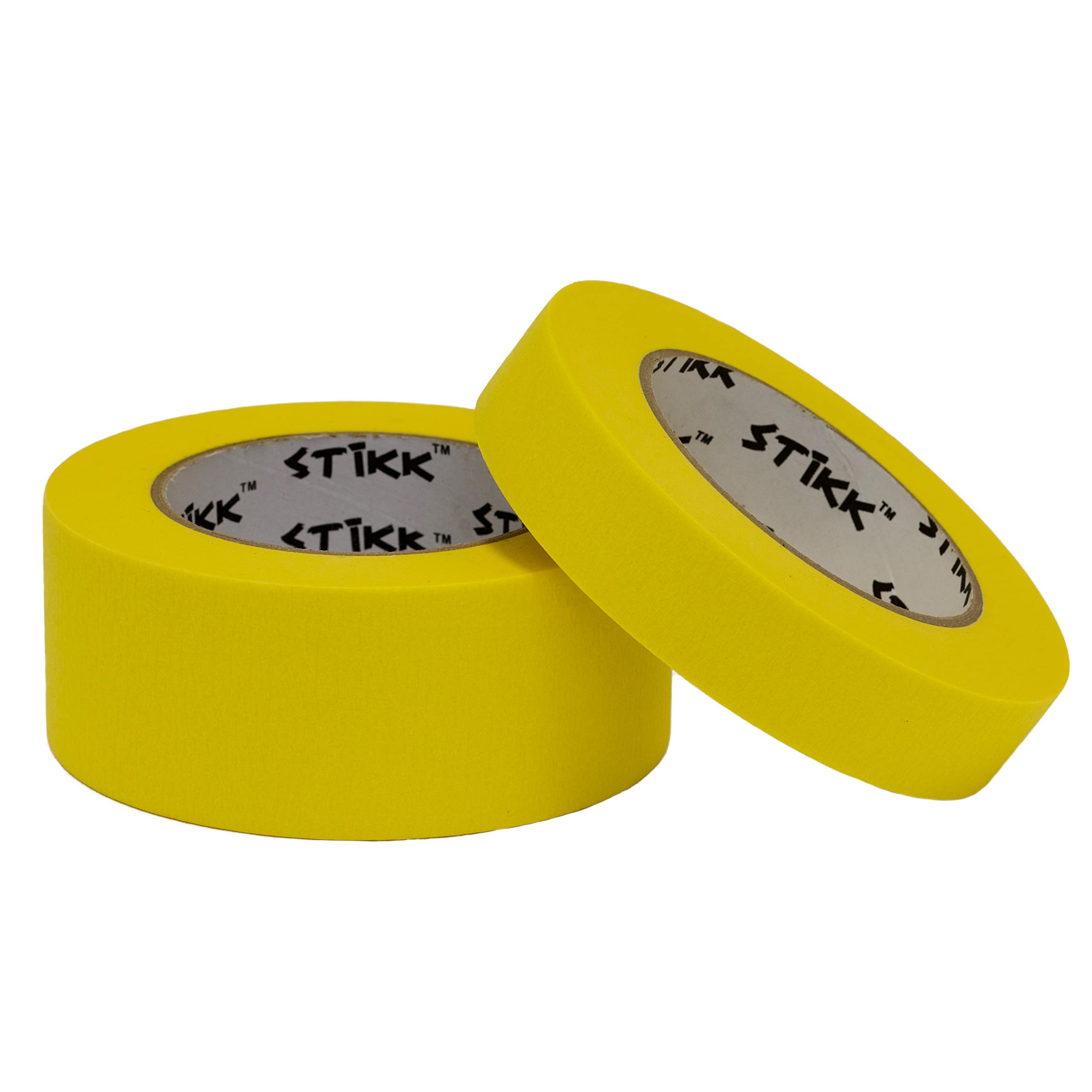 STIKK 4-Pack Yellow Painter's Tape - 2 Inch x 60 Yards - Residue-Free Masking Tape for Painting, Edges, Trim & Ceilings - Perfect for DIY Home Projects, Wall Art & Furniture Painting - Professional Grade Painting Tape for Clean Lines & Sharp Edges