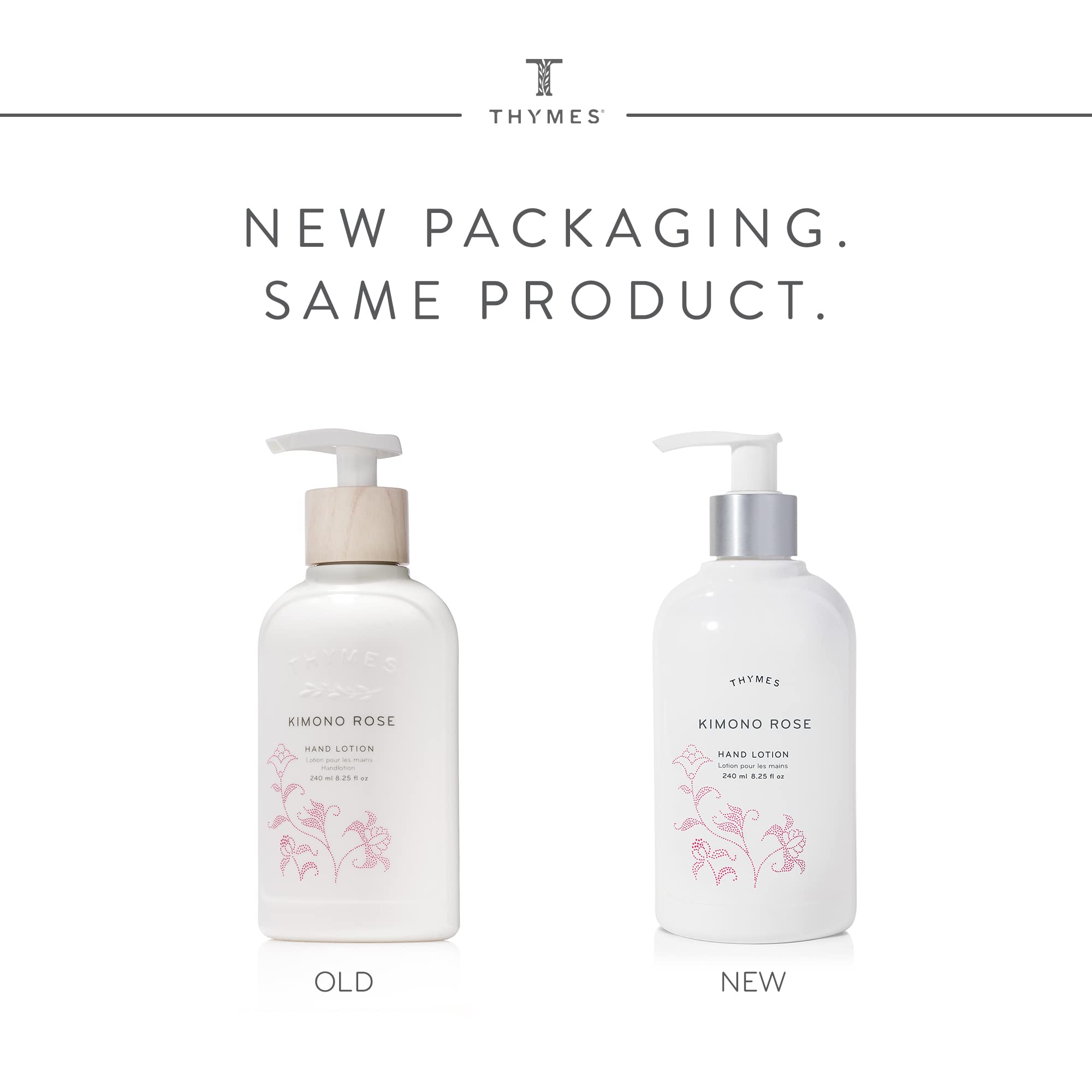 Thymes Kimono Rose Hand Lotion - 8.25 Fl Oz (244ml) Moisturizing & Hydrating - Perfect for Dry Hands, Office Use & Gift Giving