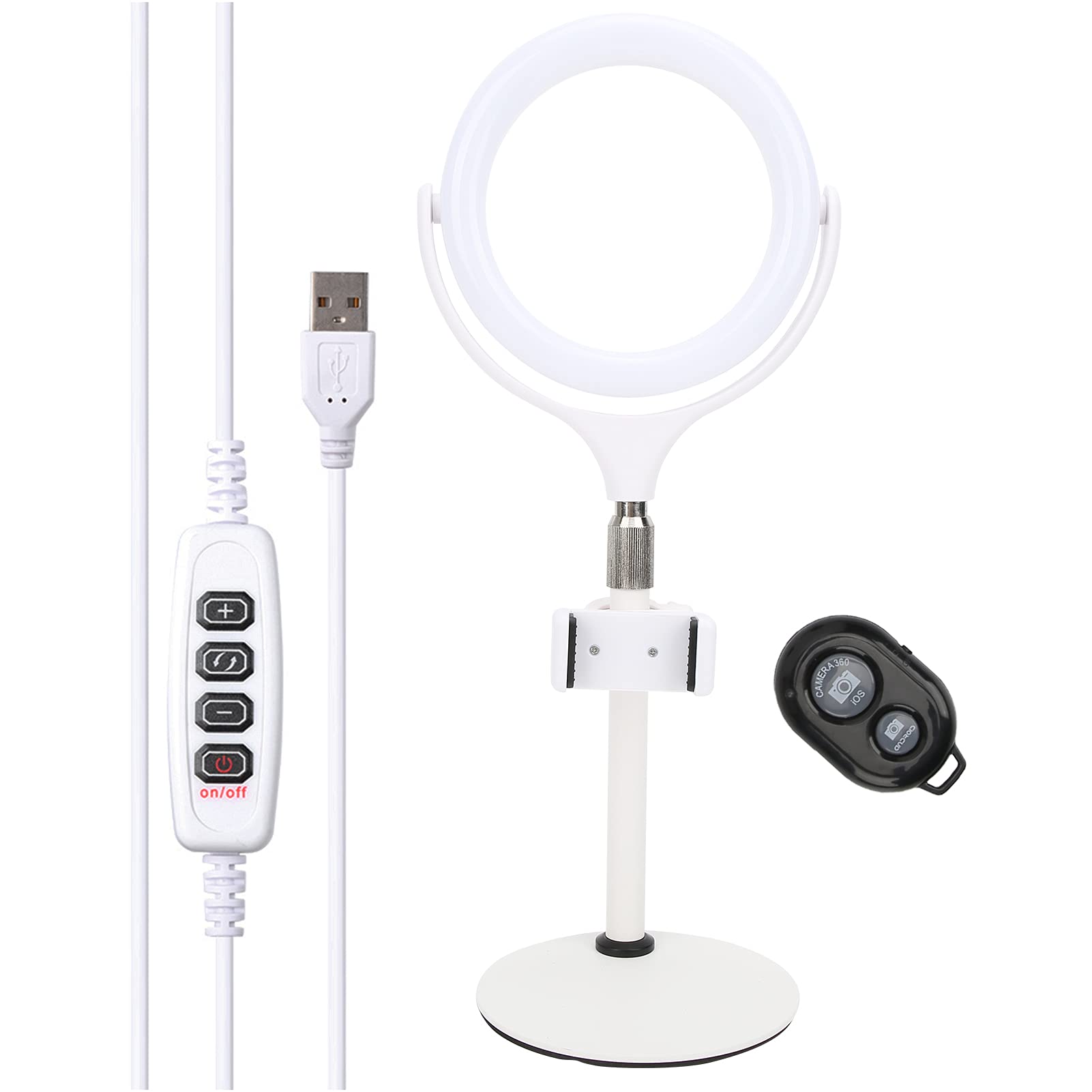 8-Inch Ring Light for Live Streaming, Selfie, Video Calls - Fill Light with Adjustable Brightness for Night Photography, YouTube, TikTok & Zoom Meetings