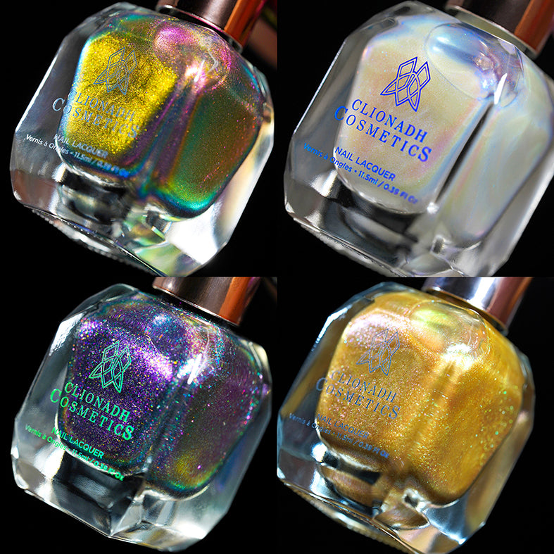 Premium Stained Glass Collection Nail Polish Set of 4 - Vibrant Long-Lasting Colors for Professional Salon & DIY Manicures at Home