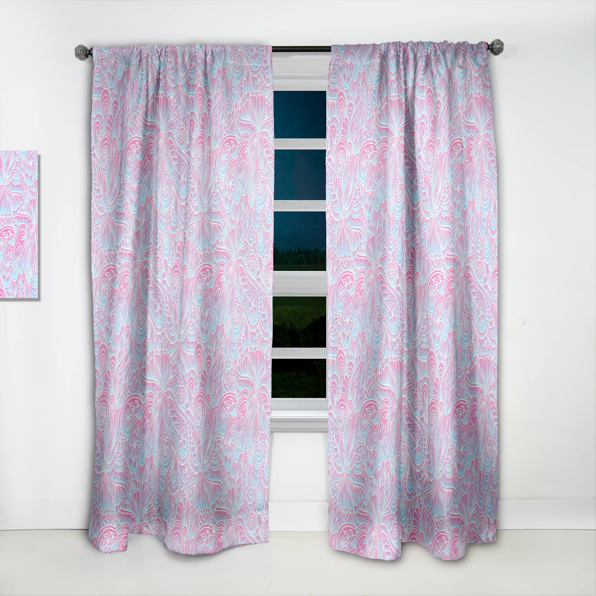 DesignQ Wavy Gradient Pattern Thermal Insulated Curtains - Single Panel 52x90 Inches - Blackout Drapes for Bedroom & Living Room - Perfect for Home Decor, Privacy & Temperature Control