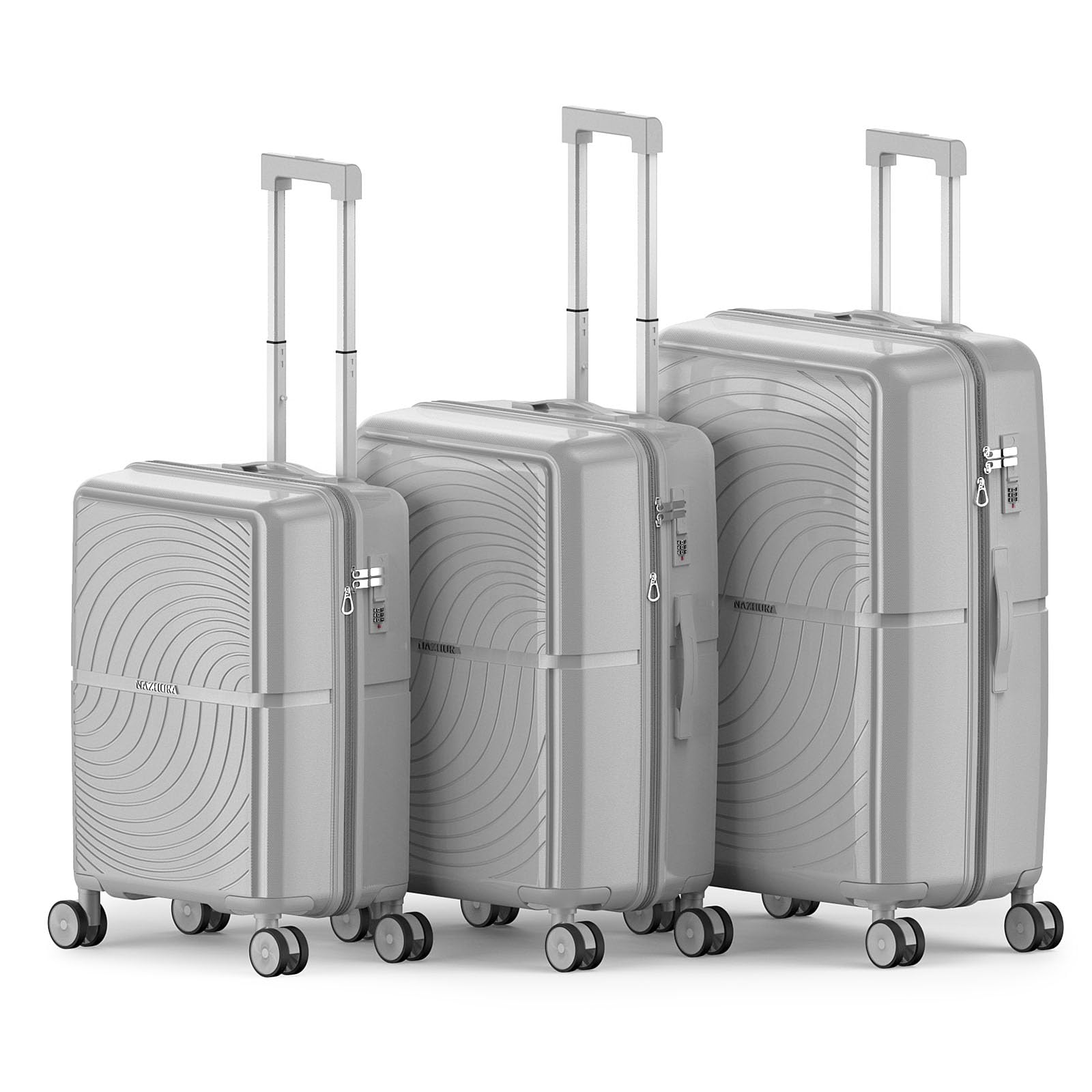 Nazhura 3-Piece Hard Shell Luggage Set - Lightweight Spinner Suitcases with TSA Lock for Travel, Business Trips & Family Vacations
