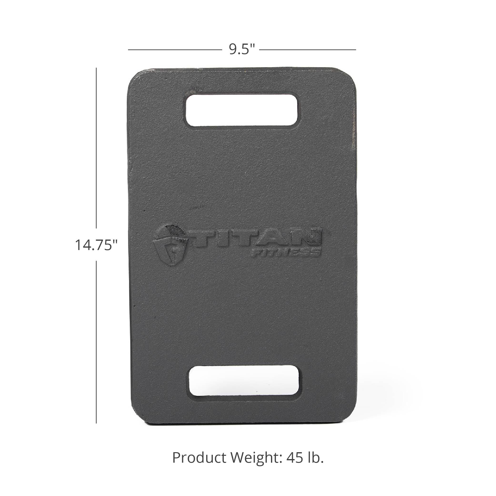 Titan Fitness Cast Iron Ruck Weight Plate - Single Wide Handle for Strength Training | Smooth Round Edges for Comfort | Perfect for Backpack Weight Training, Posture Stability & Home Gym Workouts | Ideal for CrossFit, Rucking & Functional Fitness Training