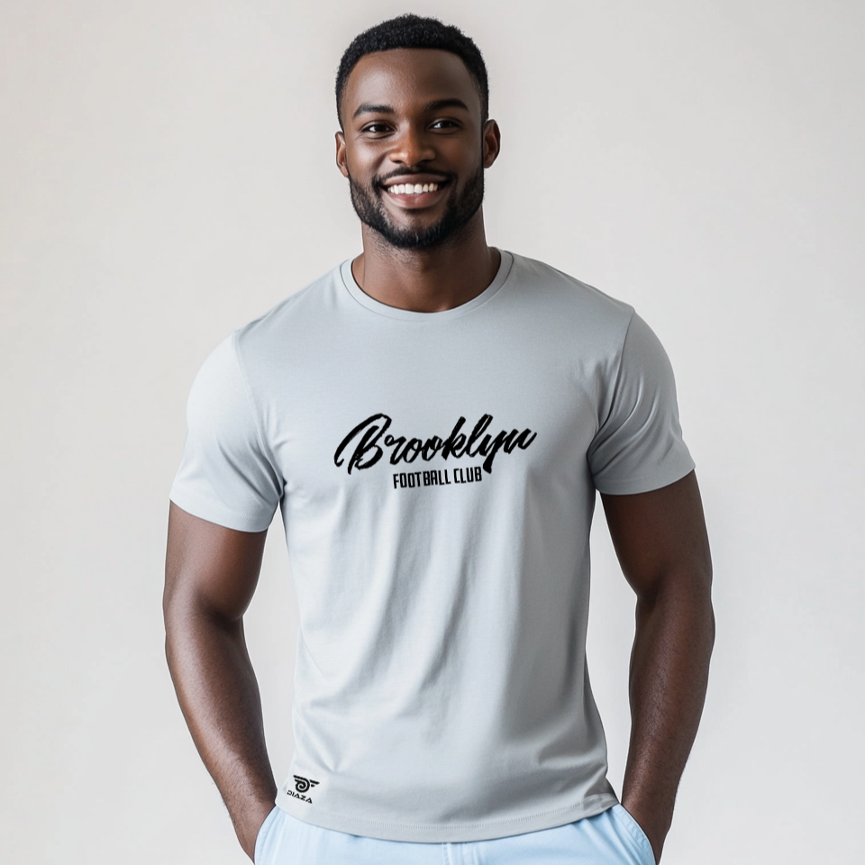 Brooklyn FC Classic Grey T-Shirt for Men - Comfortable Cotton Tee for Casual Wear, Sports & Fan Gear