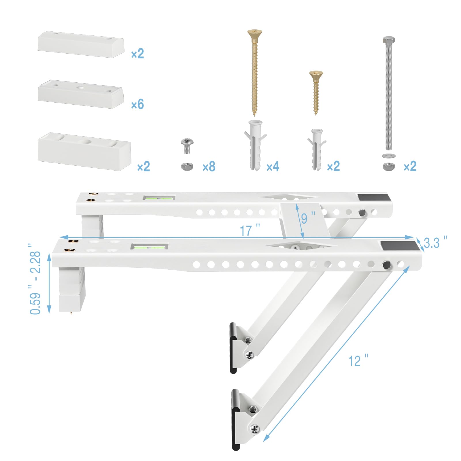 HOXHA Universal Heavy Duty Window Air Conditioner Bracket - Supports Up to 200 lbs for Hung Window AC Units | Secure Mounting Solution for Home & Office Cooling Systems