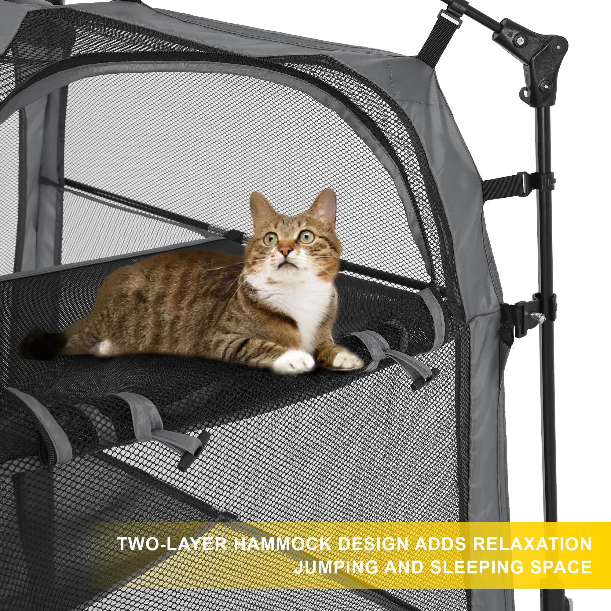 Cat Tower Tent - Breathable Mesh Outdoor & Indoor Cat Enclosure Playpen - Portable Exercise Tent for Cats - Perfect for Patio, Backyard & Home Play Areas