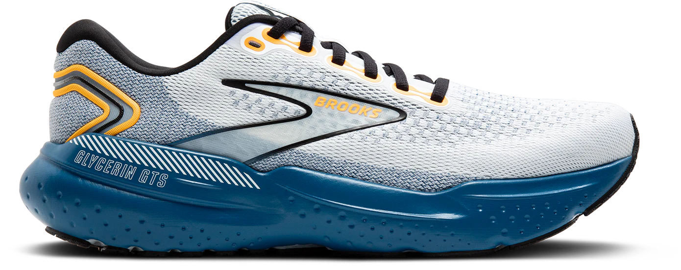 Brooks Glycerin GTS 21 Men's Running Shoes - Premium Cushioned Support for Long Distance & Marathon Training - Perfect for Road Running, Jogging, and Gym Workouts